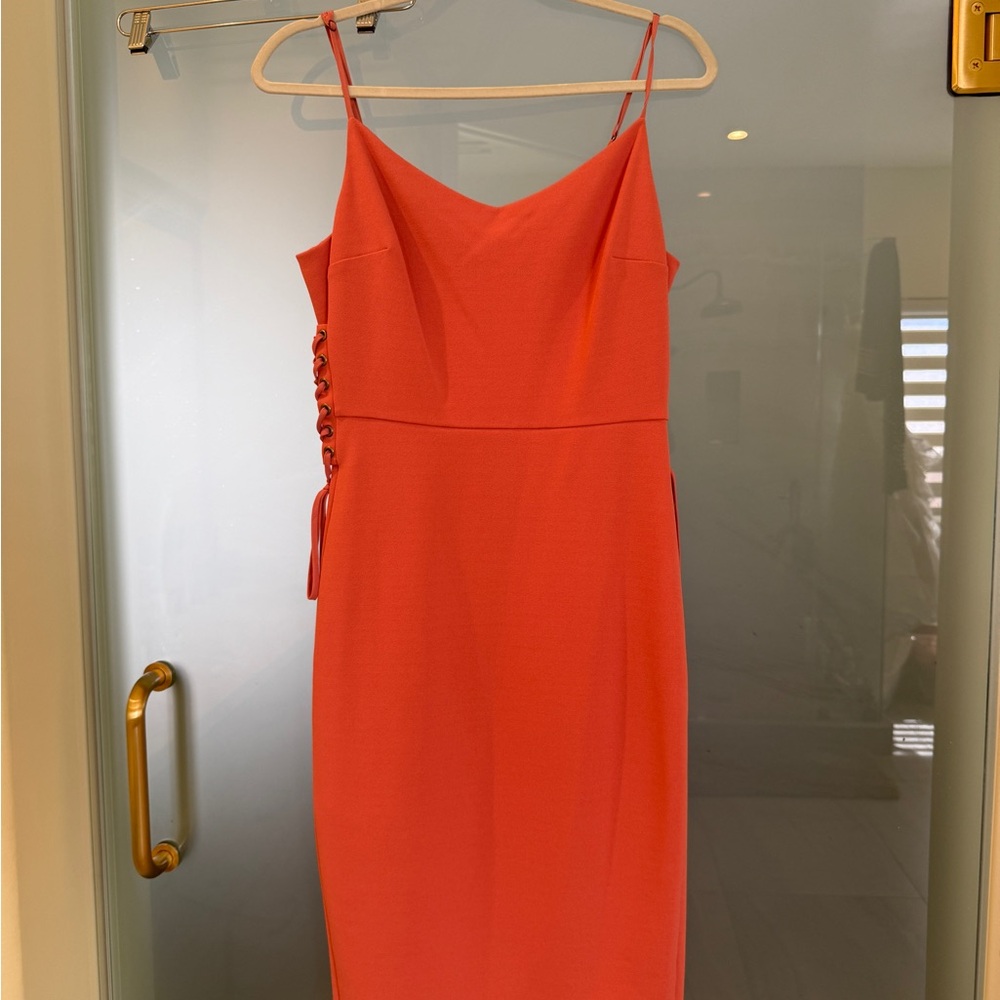 1.State Coral Spaghetti Strap Dress